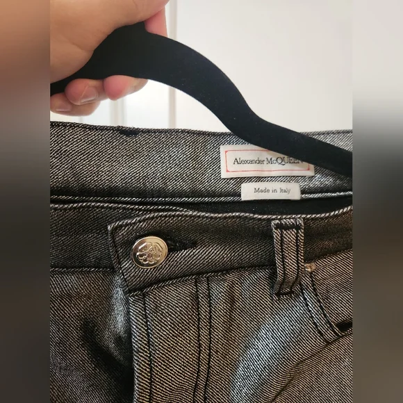 Alexander Mcqueen - Metallic Silver Jeans - Picture 2 of 4